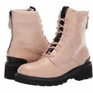 FRYE Womens Allison 8 Eyelet Combat Boots Beige cream Size 8.5 MSRP $ 278